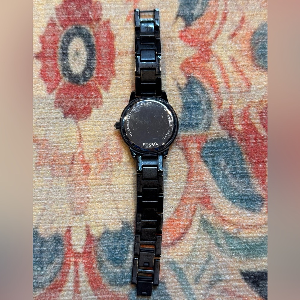 FOSSIL Women’s ES3649 Jesse Crystal Accented Black Stainless Steel Watch - Picture 4 of 9